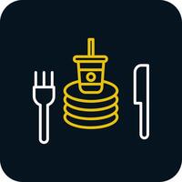 Tableware Line Red Circle Icon vector