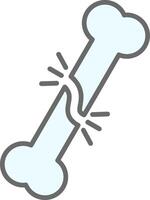 Broken Bone Line Filled Light Icon vector