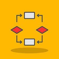 Algorithm Filled Shadow Icon vector