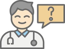 Health Question Line Filled Light Icon vector