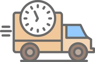 Delivery Time Line Filled Light Icon vector