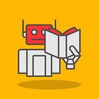 Robot Filled Shadow Icon vector