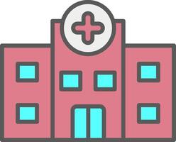 hospital línea lleno ligero icono vector