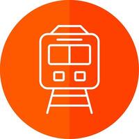 tren línea rojo circulo icono vector