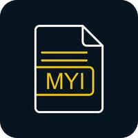 MYI File Format Line Red Circle Icon vector