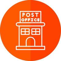 Post Office Line Red Circle Icon vector