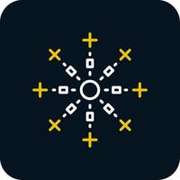 Firework Line Red Circle Icon vector