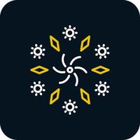 Firework Line Red Circle Icon vector