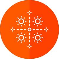 Firework Line Red Circle Icon vector