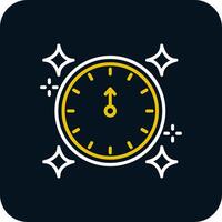 New Year Line Red Circle Icon vector