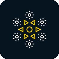 Firework Line Red Circle Icon vector