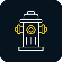 Fire Hydrant Line Red Circle Icon vector