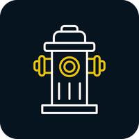 Fire Hydrant Line Red Circle Icon vector