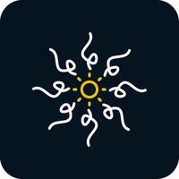 Firework Line Red Circle Icon vector