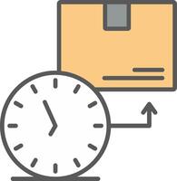 On Time Deliveries Line Filled Light Icon vector