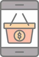 Mobile Shopping Line Filled Light Icon vector