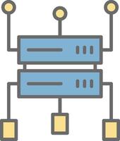Data Structure Line Filled Light Icon vector