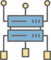 Data Structure Line Filled Light Icon vector