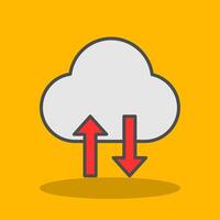 Cloud Data Transfer Filled Shadow Icon vector