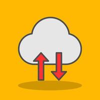 Cloud Data Transfer Filled Shadow Icon vector