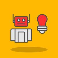 Robot Filled Shadow Icon vector