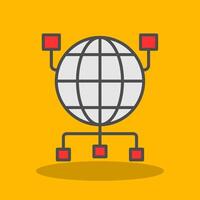 Global Organization Filled Shadow Icon vector