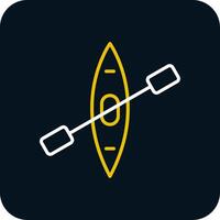 Canoe Line Red Circle Icon vector