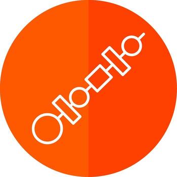 Skewers Line Red Circle Icon vector