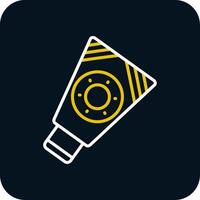 Sunscreen Line Red Circle Icon vector