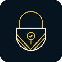 Lock Line Red Circle Icon vector