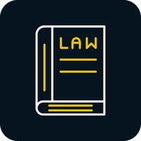 Law Book Line Red Circle Icon vector