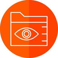 Folder Line Red Circle Icon vector