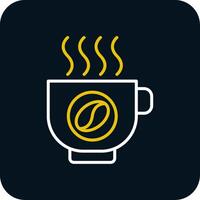 Coffee Line Red Circle Icon vector