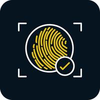 Fingerprint Line Red Circle Icon vector