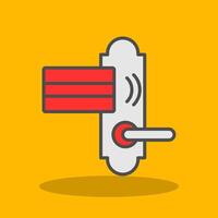 Door Lock Filled Shadow Icon vector