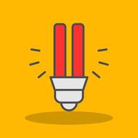 Light Bulb Filled Shadow Icon vector