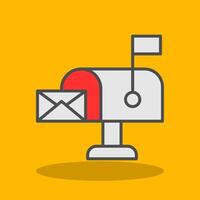 Mailbox Filled Shadow Icon vector