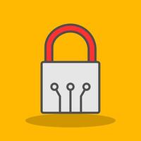 Padlock Filled Shadow Icon vector