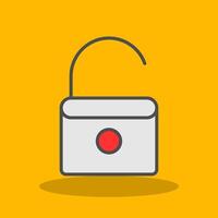 Open Lock Filled Shadow Icon vector