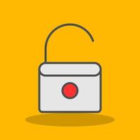 Open Lock Filled Shadow Icon vector