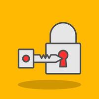 Padlock Filled Shadow Icon vector