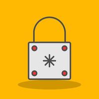 Padlock Filled Shadow Icon vector