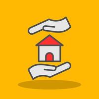 Home Insurance Filled Shadow Icon vector