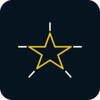 Star Line Red Circle Icon vector