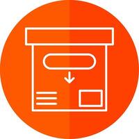 Archive Line Red Circle Icon vector