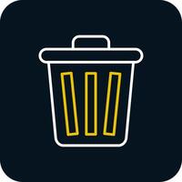 Trash Line Red Circle Icon vector