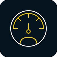 Speedo Meter Line Red Circle Icon vector