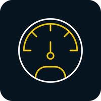 Speedo Meter Line Red Circle Icon vector