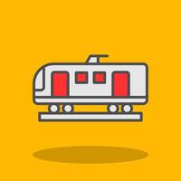 alto velocidad tren lleno sombra icono vector