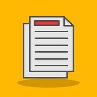 Document Filled Shadow Icon vector